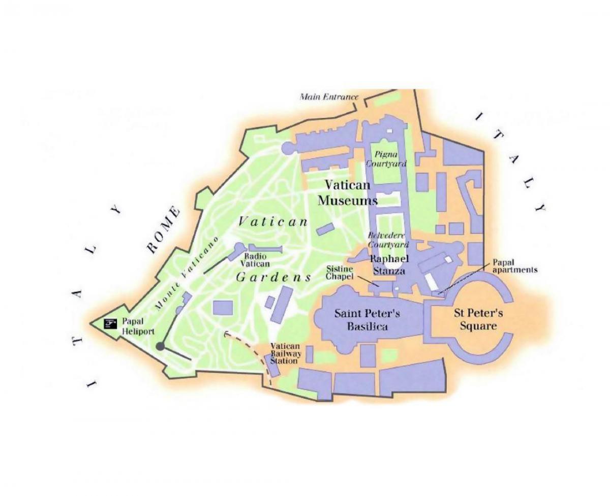 नक्शे के वेटिकन संग्रहालय और सिस्टिन चैपल
