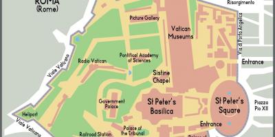 नक्शे के वेटिकन प्रवेश द्वार 